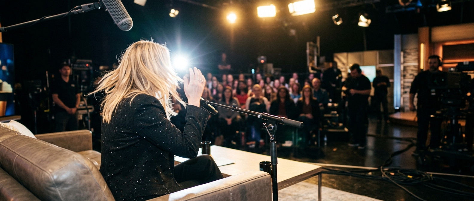 Amelia Dimoldenberg hosting on a television stage after roasting pop superstar Ed Sheeran — Ed Sheeran Roasted on Saturday…